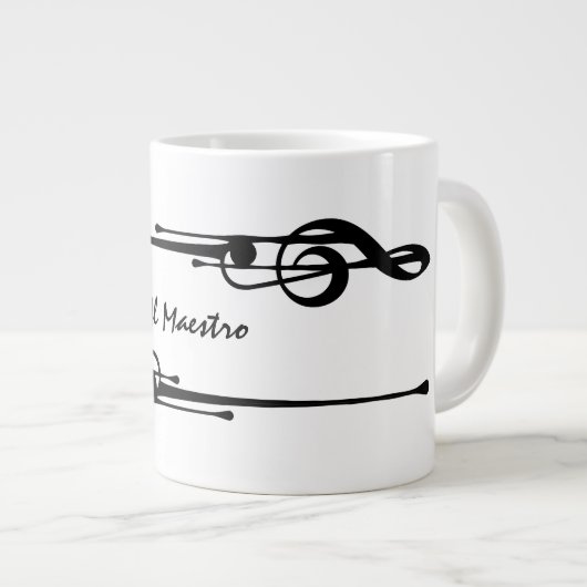 Grande Tasse MELTPOINT WHITE Hot Black G-Clef 'Il Maestro' (Devant droit)