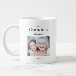 Grande Tasse Mémé appartient à, Photo personnalisée géante