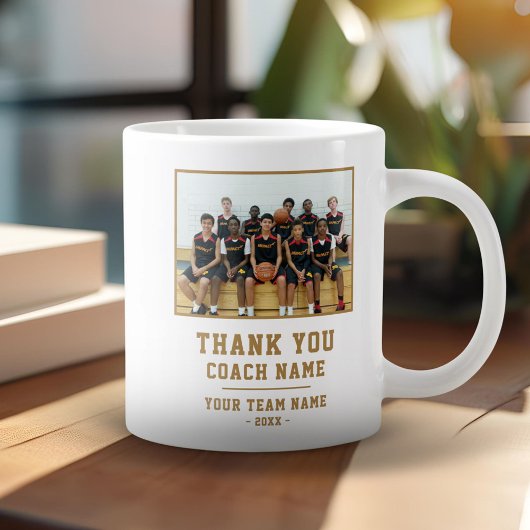Grande Tasse Merci Coach Nom de l'équipe Photo