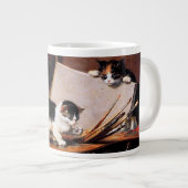 Grande Tasse Mère Chat et chatons sur table (Devant droit)