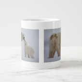 Grande Tasse Mère de l'ours polaire avec petit (Devant)