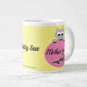 Grande Tasse Mère des chats Cute Grey Chat avec Rose Rouge (Devant droit)