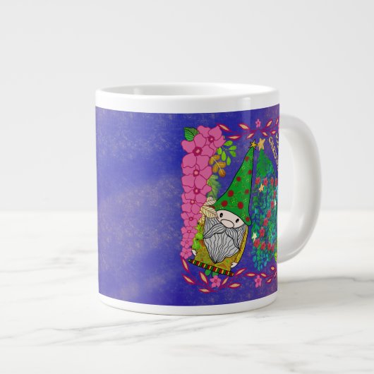 GRANDE TASSE MERRY CHRISTMAS PERSONNALISÉ AVEC GNOME XMAS TREE (Devant droit)