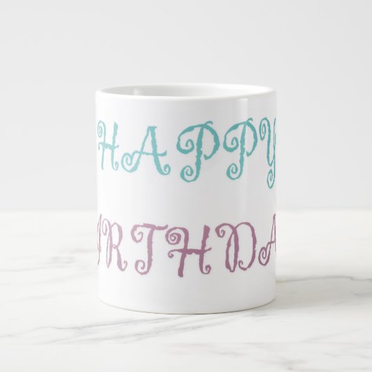 Grande Tasse Message d'anniversaire stylo rose (Devant)