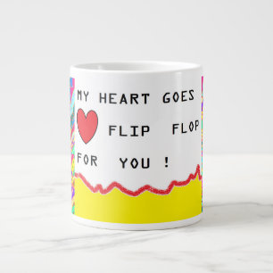 Grande Tasse Message romantique et art sur les coeurs