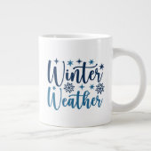 Grande Tasse Météo d'hiver - Typographie des Fêtes Neiges (Droite)
