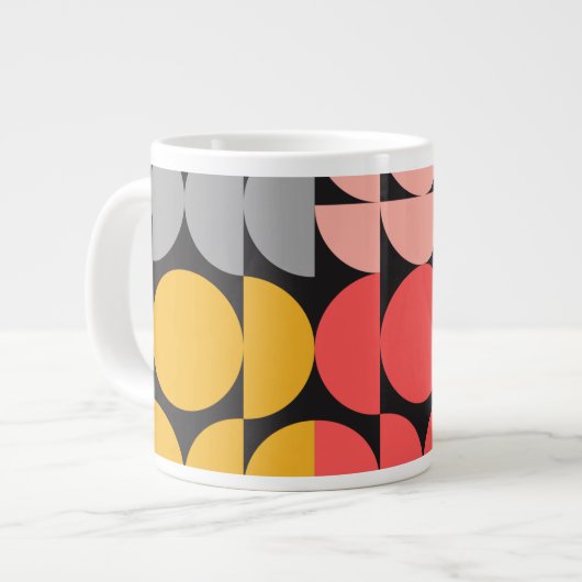 Grande Tasse Mid-Century Modern Circles and Semicircles Design (Devant gauche)