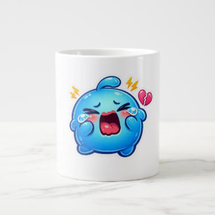 Grande Tasse Mignon Kawaii Triste Slime Bleu qui pleure avec un