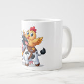 Grande Tasse mignon vache/poulet caricature (Devant droit)