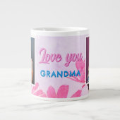 Grande Tasse Mignonne Aimez-vous Grand-mère Fleurs roses 2 Phot (Devant)