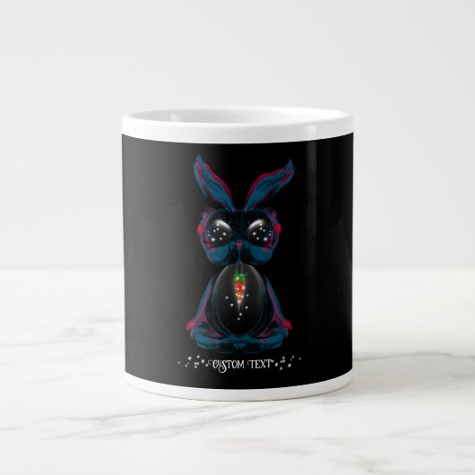 Grande Tasse Mignonne lapin aux yeux de lumière dans Yoga Pose (Devant)