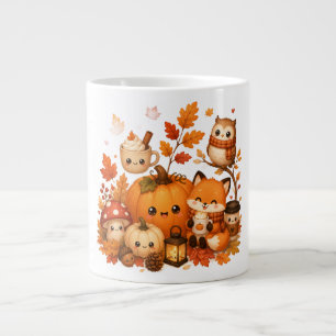 Grande Tasse Mignons Animaux D'automne Kawaii Citrouille Renard