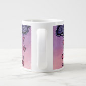 Grande Tasse Mignons nuages et coeurs art (Dos)