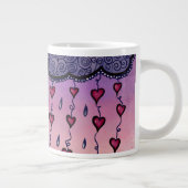 Grande Tasse Mignons nuages et coeurs art (Droite)