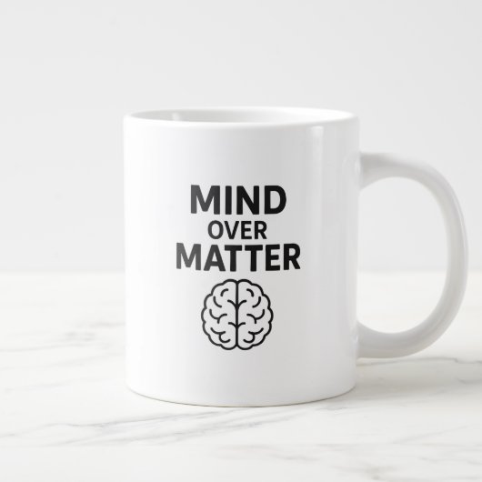 Grande Tasse Mind Over Matter - T-shirt à Texte Noir et Design (Droite)