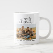 Grande Tasse Mini simple Joyeux script de Noël photo de famille (Droite)