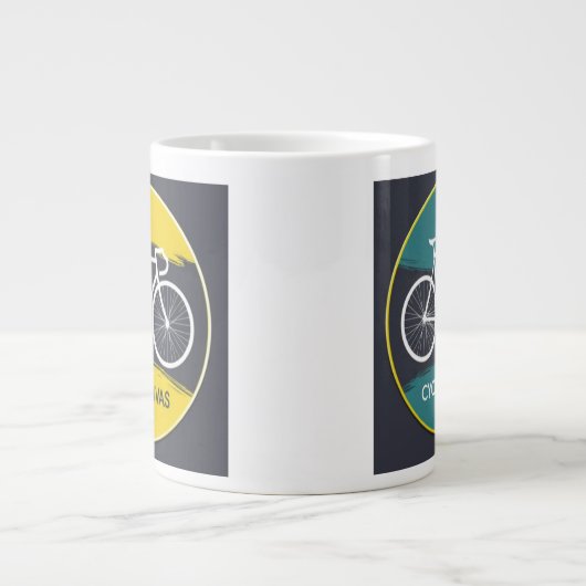 Grande Tasse Minimal Bicycle Illustration – (Devant)