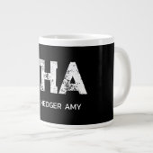 GRANDE TASSE MINIMALIST WHITE THREE LETTER MONOGRAM NAME BLACK (Devant droit)