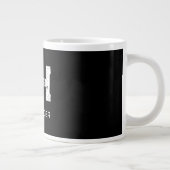 GRANDE TASSE MINIMALIST WHITE TWO LETTER MONOGRAM NAME BLACK (Droite)