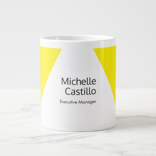 Grande Tasse Minimaliste blanc jaune clair simple (Devant)