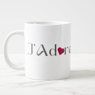 Grande Tasse Minimaliste J'Adore, Décoration de Maison Romantiq