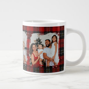Grande Tasse Minimaliste Moderne Rustique Famille Photo Noël 