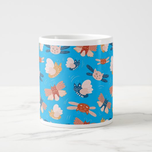 Grande Tasse Modèle de chats d'ange mignon (Devant)