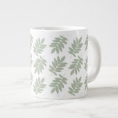 Grande Tasse Modèle de feuille âgée vert+blanc (Devant droit)