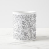 Grande Tasse Modèle floral de pivoine vintage (Devant)