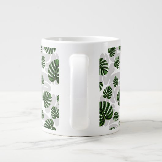 Grande Tasse Modern Boho Botanical Leaves Pattern (Dos)