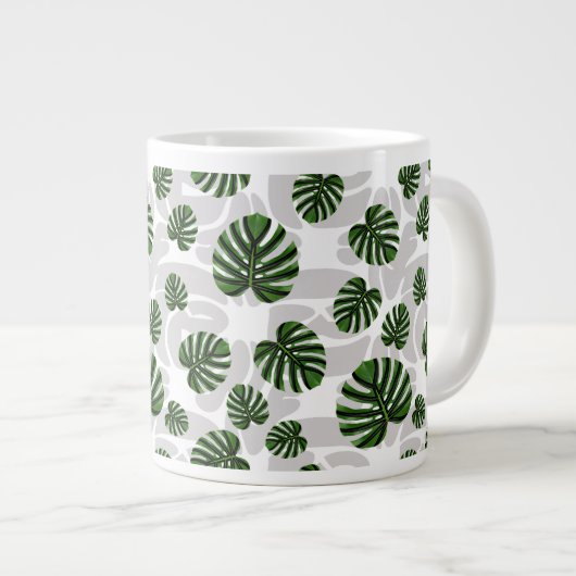 Grande Tasse Modern Boho Botanical Leaves Pattern (Devant droit)