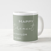 Grande Tasse Modern Sage Green Happy Retirement Personalized (Devant droit)