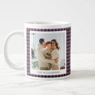 Grande Tasse Moderne carreaux violets rustique photo Noël vacan
