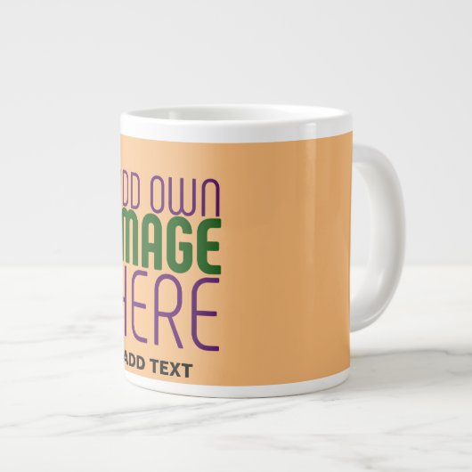 GRANDE TASSE MODERNE ÉDITABLE PEACH ORANGE IMAGE MODÈLE TEXTE (Devant droit)