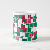 Grande Tasse Moderne Gras Rouge et Vert Noël Mondrian (Devant)
