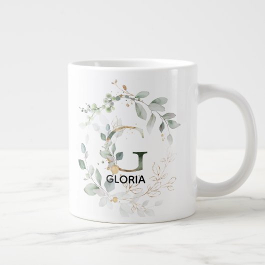 Grande Tasse Moderne Initiale "G" Avec Nom de la verdure (Droite)