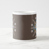 Grande Tasse Moderne Mandala Floral Blush Art Boho Rose (Devant)