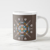 Grande Tasse Moderne Mandala Floral Blush Art Boho Rose (Droite)