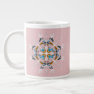 Grande Tasse Moderne Mandala Floral Blush Pink Bohemian Art