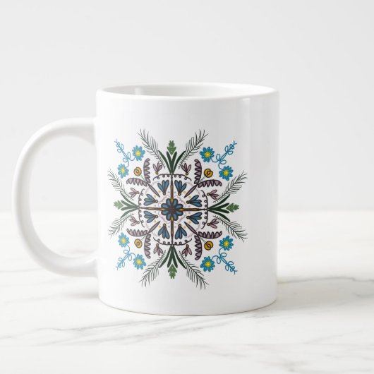 Grande Tasse Moderne Mandala Floral verdure Bohème Art (Gauche)