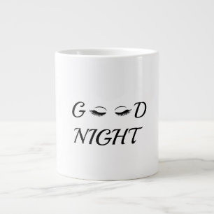 Grande Tasse Moderne Minimaliste Bonne Nuit Cils Esthétique