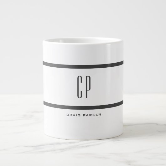 Grande Tasse Moderne Monogramme Professionnel Plain Simple Mini (Devant)