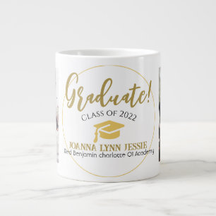 Grande Tasse Moderne Simple élégant Graduation or Casquette Scr