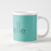 Grande Tasse Moderne tendance Élégant Bleu Simple Blanc (Droite)