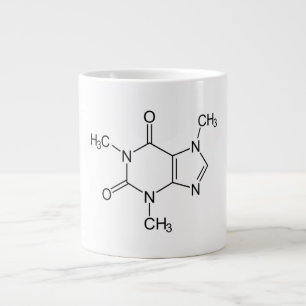 Grande Tasse Molécule de caféine Chimie Café Atomes