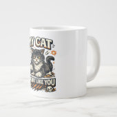 Grande Tasse Mon Chat Ne T'Aime Pas Rétro (Devant droit)