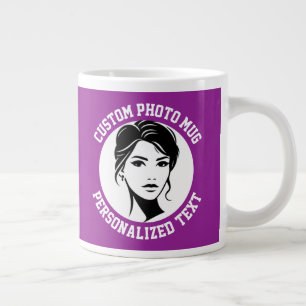Grande Tasse Mon visage sur un modèle personnalisé VIOLET PRUNE