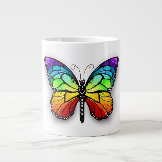 Grande Tasse Monarque papillon arc-en-ciel (Devant)
