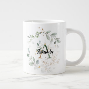 Grande Tasse Monogramme "A" initial avec nom