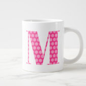Grande Tasse Monogramme à pois rose (Droite)
